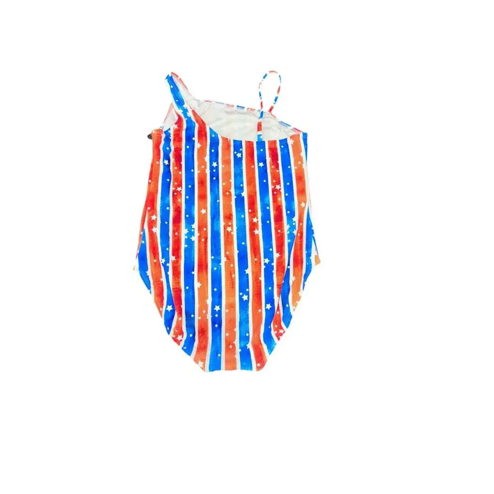 Girl's One Piece Swimsuit,Red, White, Blue patriotic.4th Of July L 10/12 NWT - Picture 2 of 8